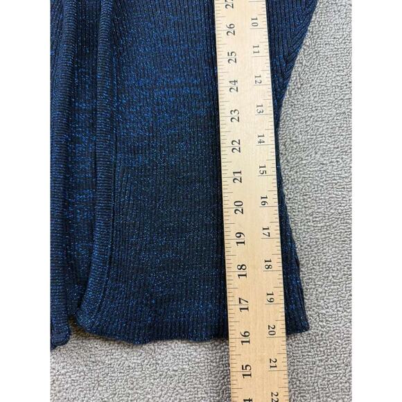 Vintage The Great American Sweater Cardigan Women M Blue Clasp Metallic US Made - Picture 5 of 7